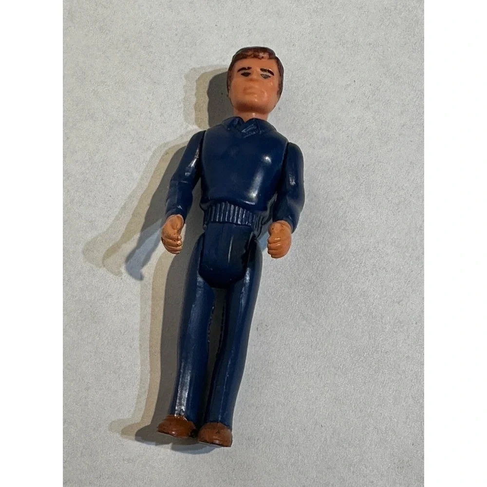 VTG 1985 Fisher Price Adventure People Construx Male Figure Blue Suit 2.75